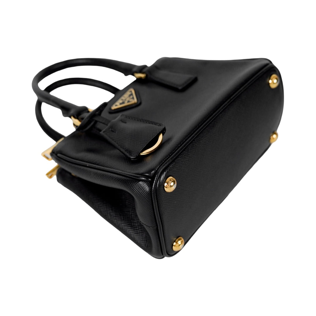 Prada Saffiano Galleria Mini Tote Bag Black