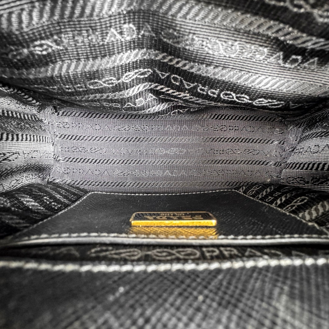 Prada Saffiano Galleria Mini Tote Bag Black