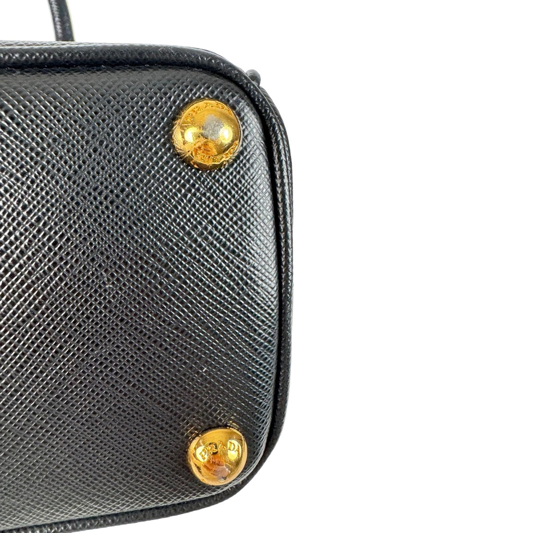 Prada Saffiano Galleria Mini Tote Bag Black