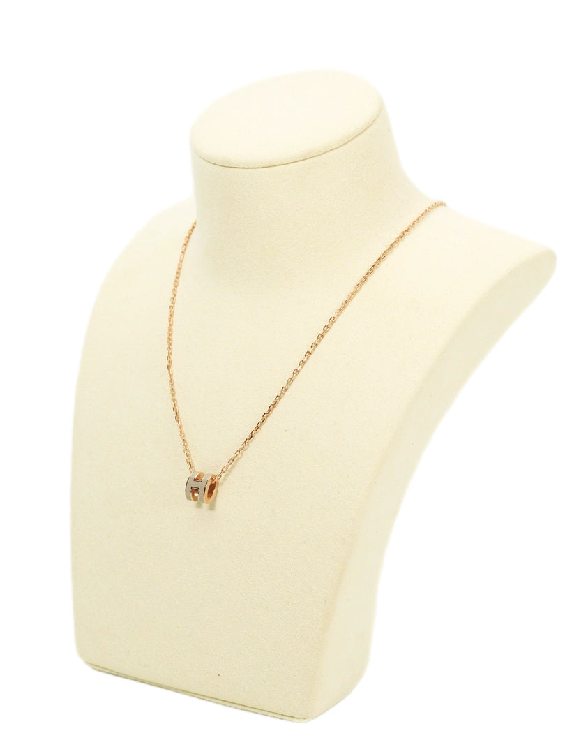 Hermes H Pop Necklace Rose Gold Chai