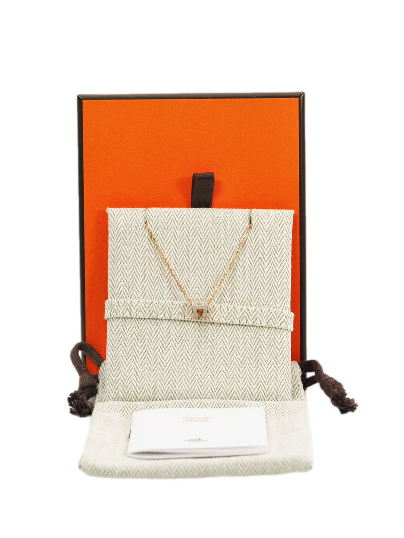 Hermes H Pop Necklace Rose Gold Chai