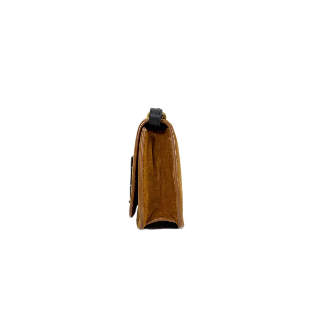YSL Suede Spontini Brown Bag