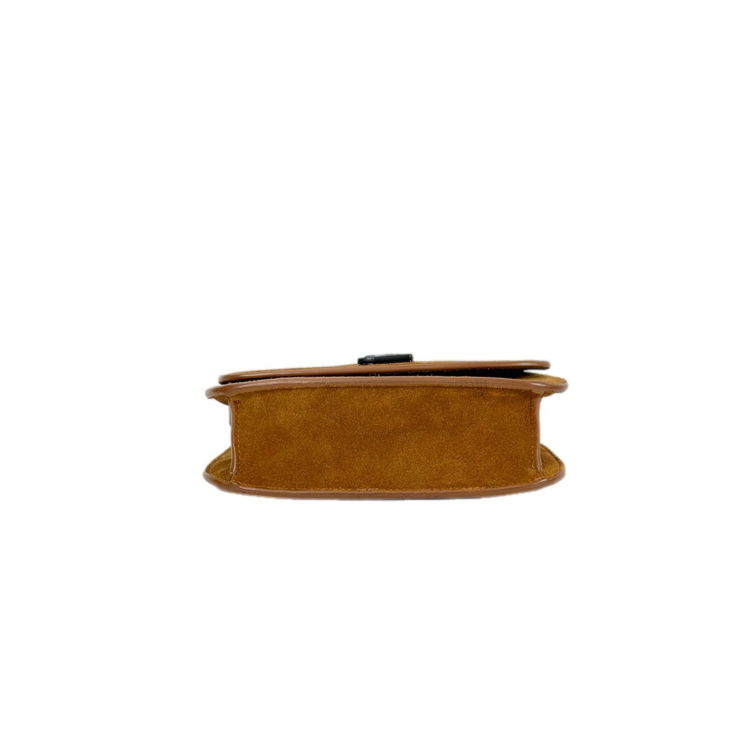 YSL Suede Spontini Brown Bag