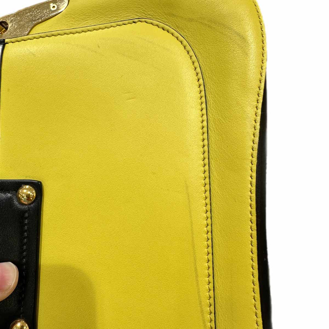 Prada City Calf Yellow Hobo Bag