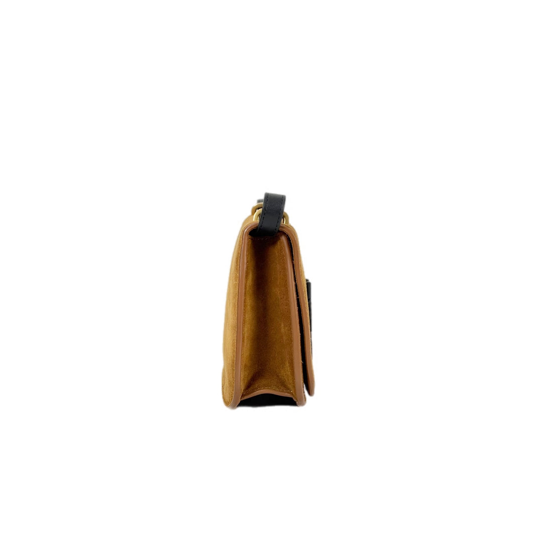 YSL Suede Spontini Brown Bag