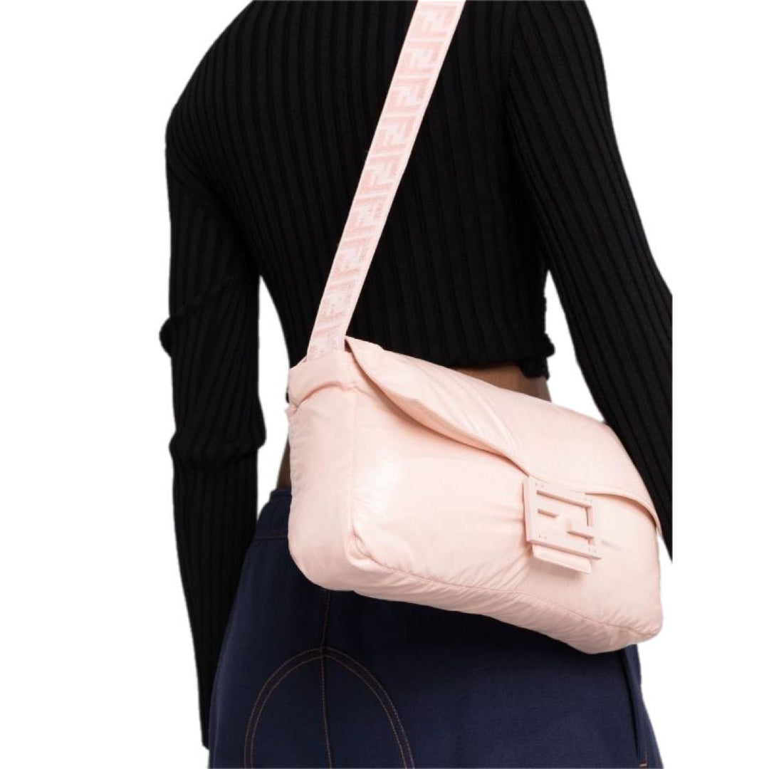 Fendi Pink Cropped Zip Padded Down Jacket #M