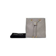 Chanel Grey Drawstring Bucket Bag