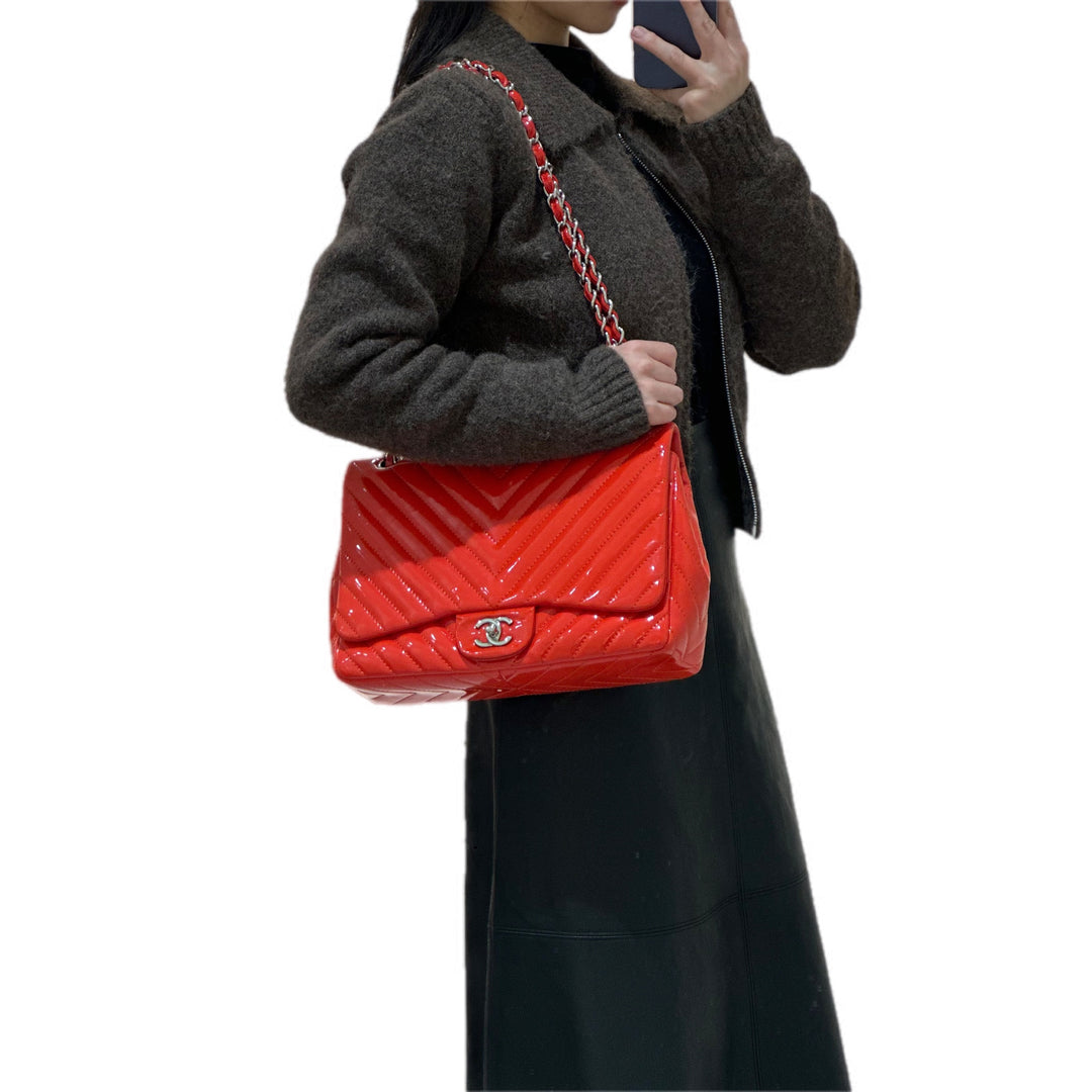 Chanel Classic Flap Jumbo Orange