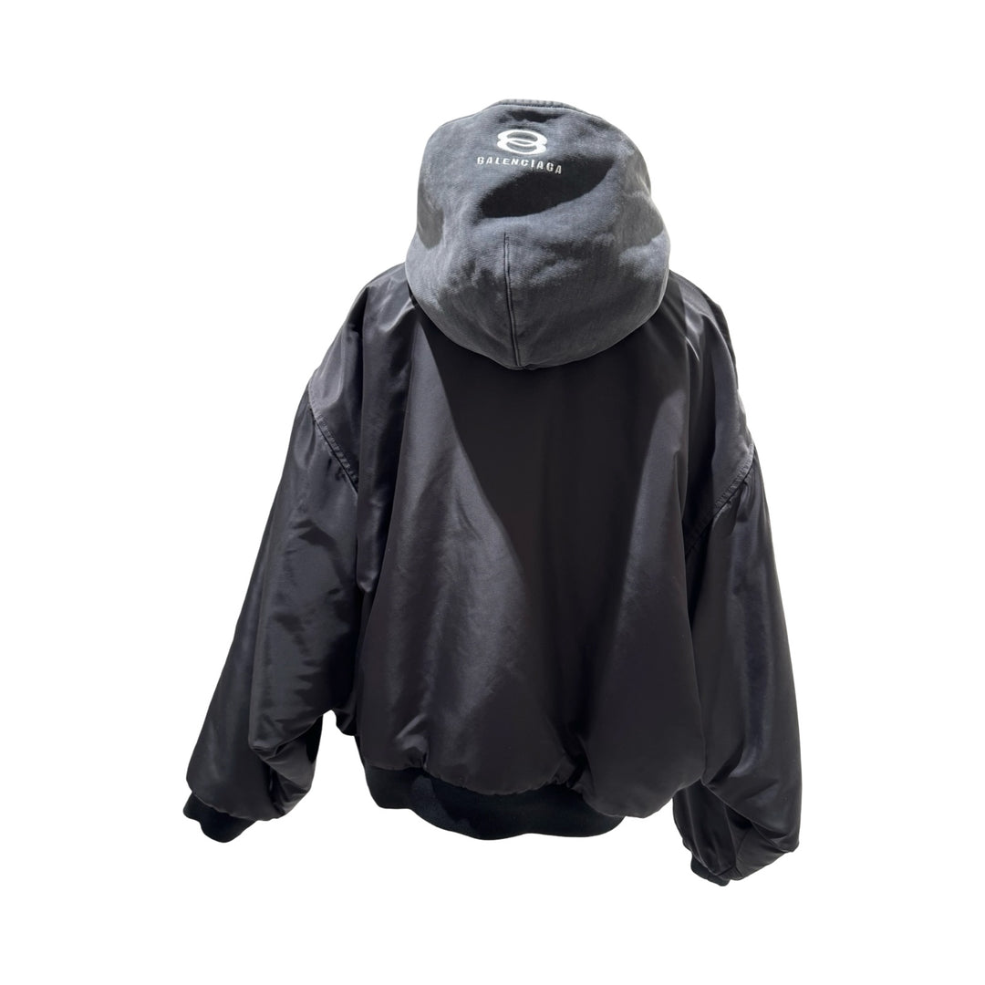 Balenciaga Hooded Bomber Jacket Black #38