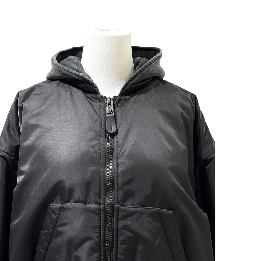 Balenciaga Hooded Bomber Jacket Black #38