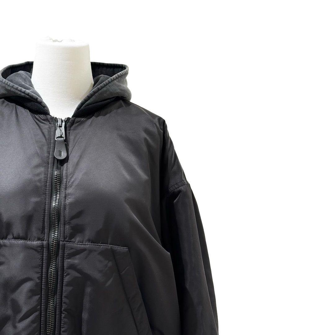 Balenciaga Hooded Bomber Jacket Black #38