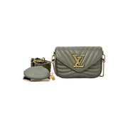 Louis Vuitton Green New Wave Calfskin Multi Pochette Bag