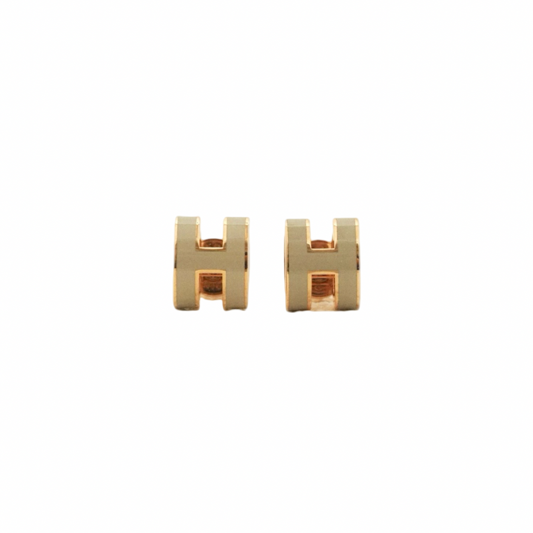 Hermes H Pop Earrings Rose Gold Chai