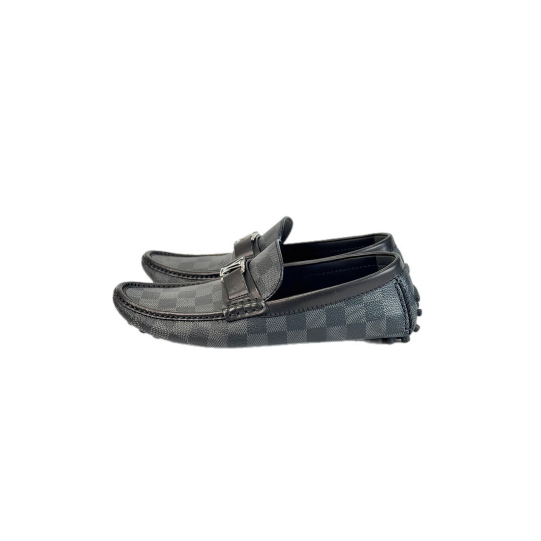 Louis Vuitton Checkered Black Men loafers #5.5 shoes