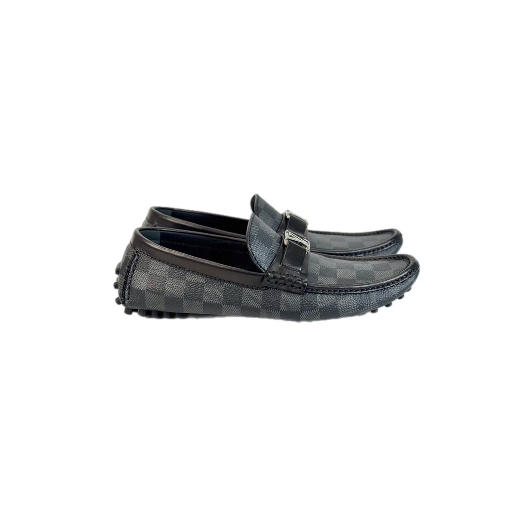 Louis Vuitton Checkered Black Men loafers #5.5 shoes