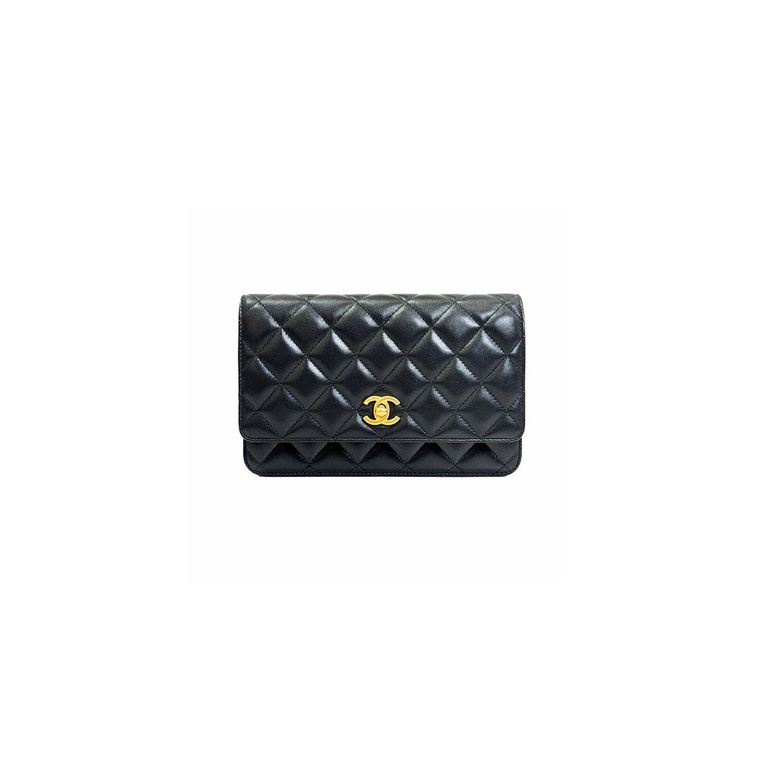 Chanel Black Classic WOC With Gold Pearl Crush