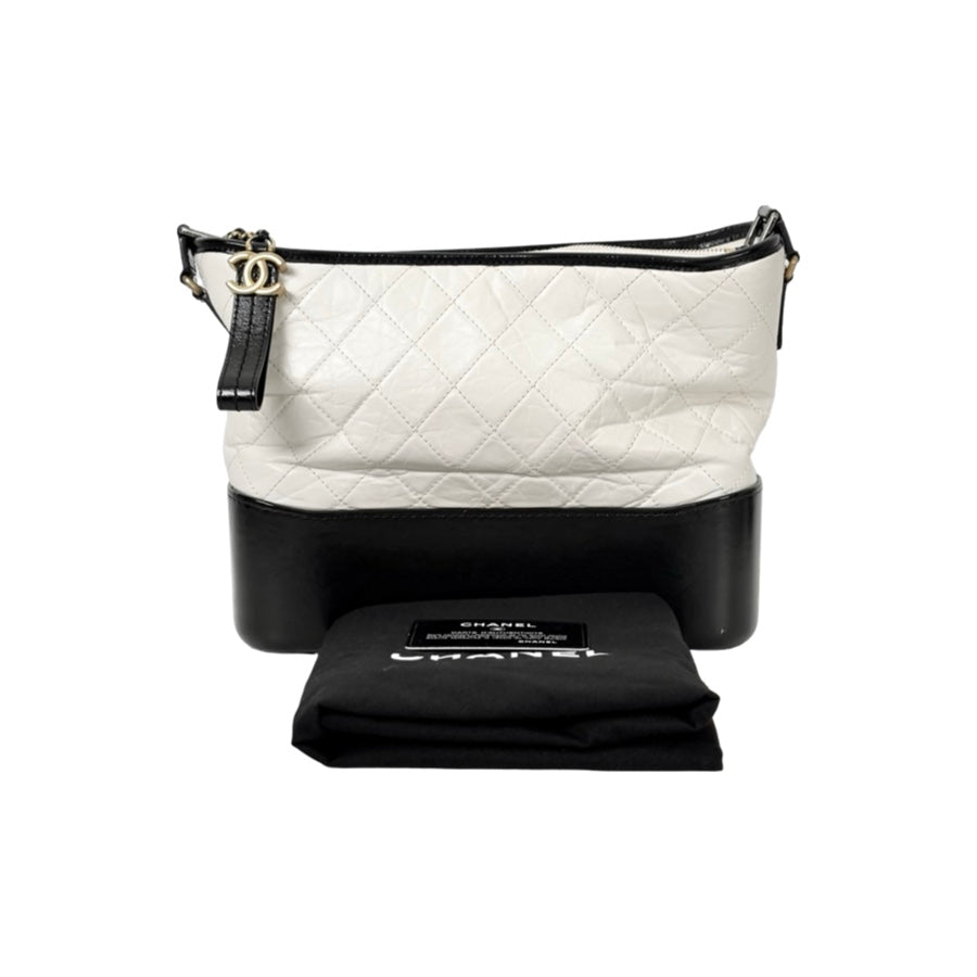 Chanel White/Black Gabrielle Medium Bag