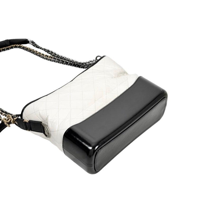 Chanel White/Black Gabrielle Medium Bag