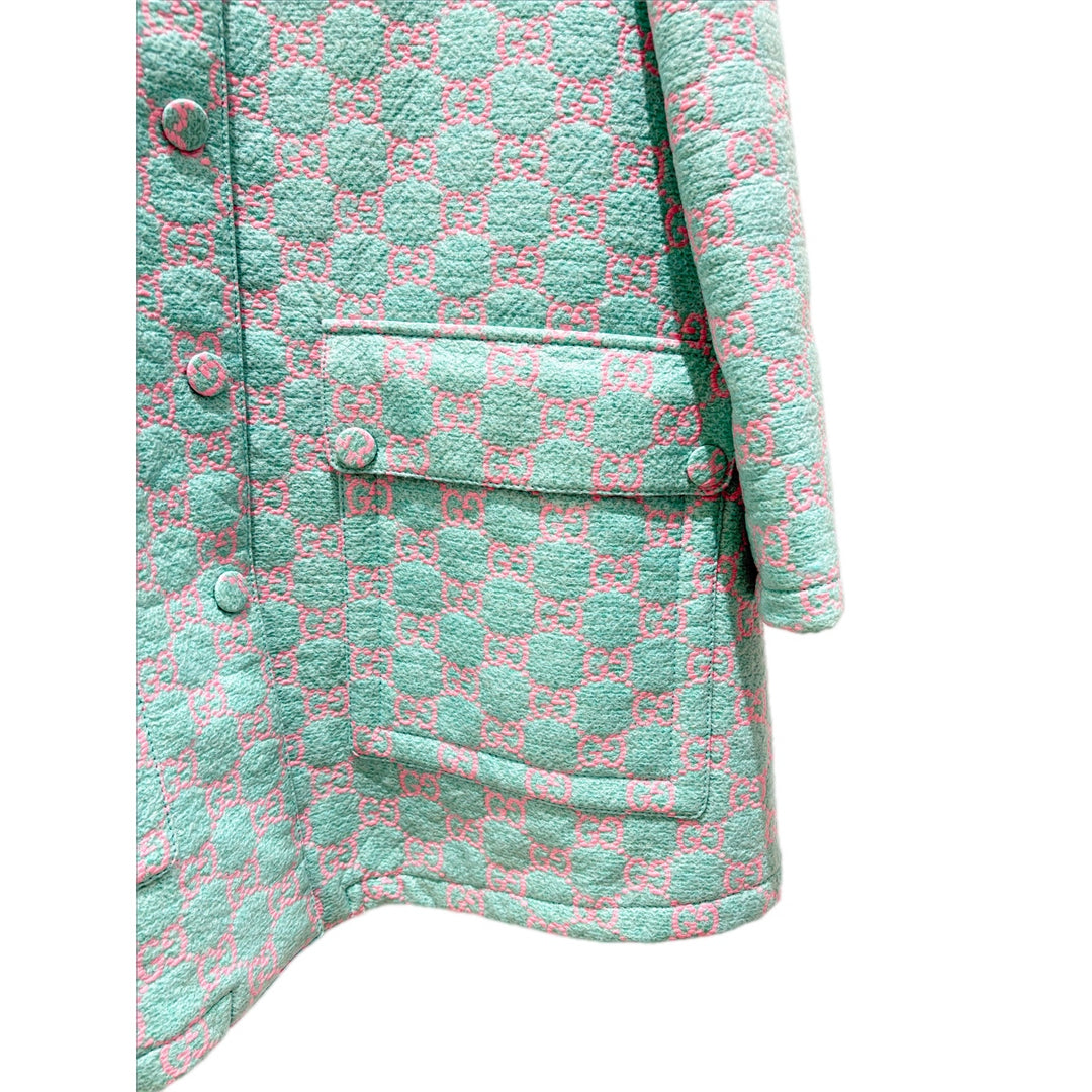Gucci Water-Resistant GG Tweed Coat #38