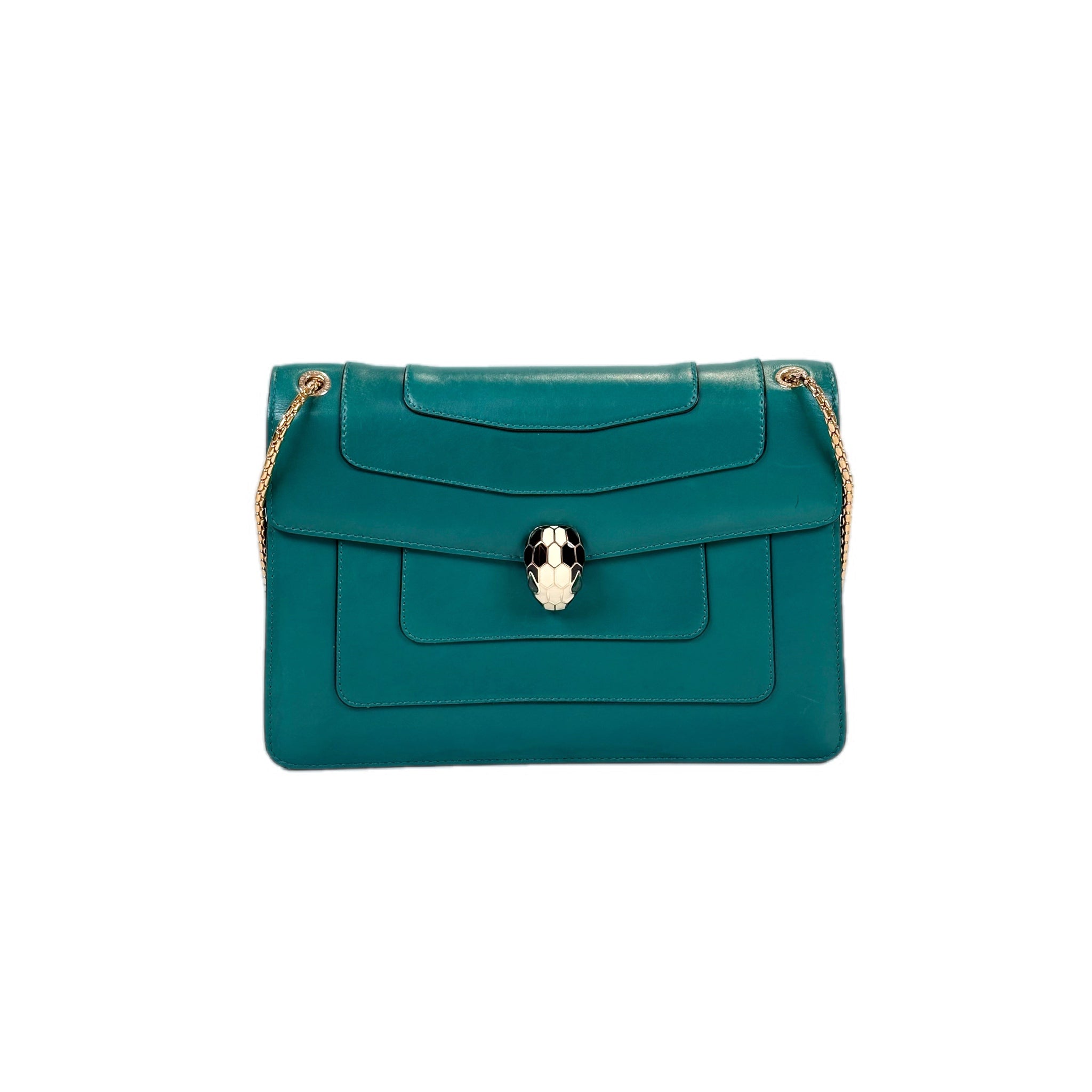 Bvlgari Green Med Serpenti Chain Bag