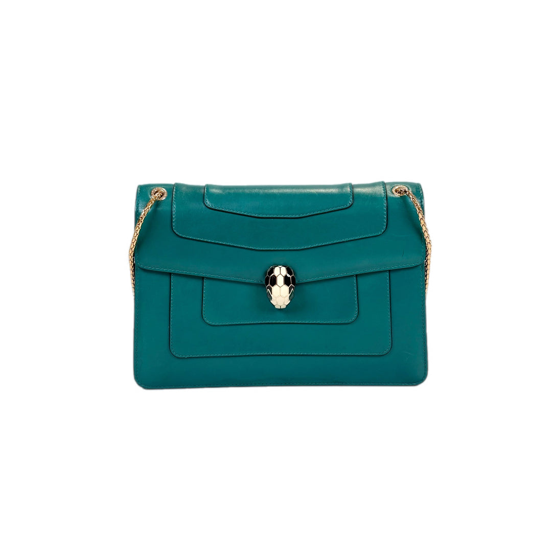 Bvlgari Green Med Serpenti Chain Bag