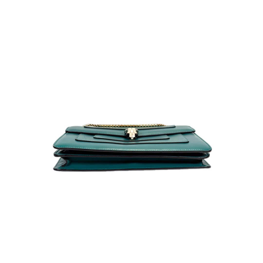 Bvlgari Green Med Serpenti Chain Bag