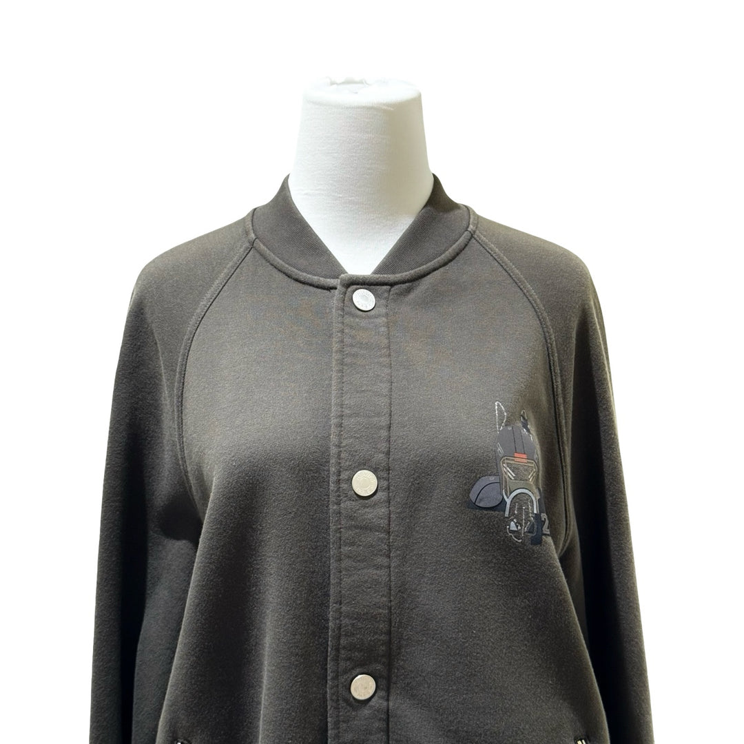 Hermes Dark Green Cotton Varsity Jacket #L
