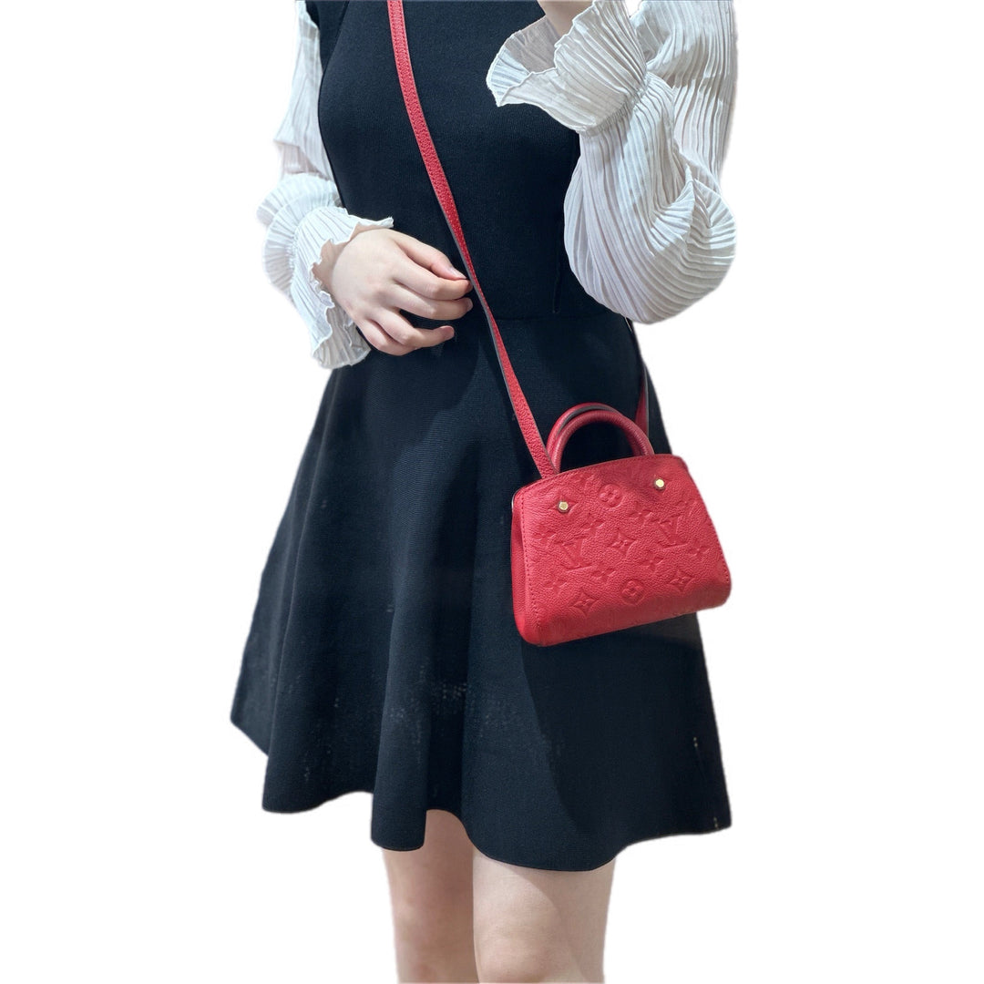 Louis Vuitton Montaigne Mini Red Calfskin