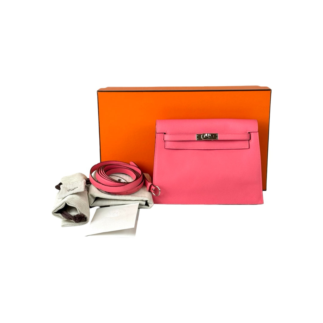 Hermes Kelly Danse Bag Evercolor Rose Azalee