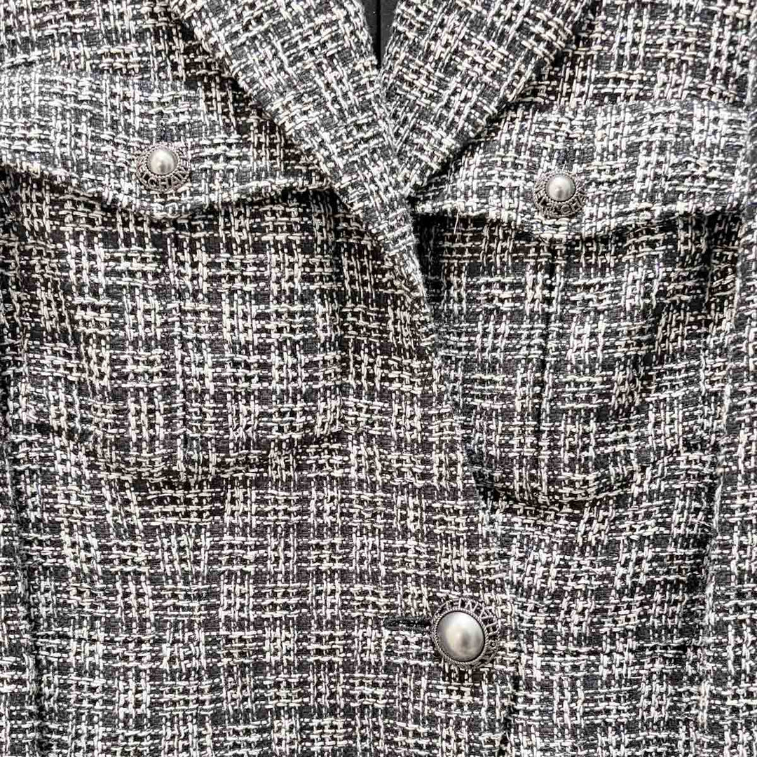 Chanel Woven Multicolor Tweed Jacket Clothes Size 42