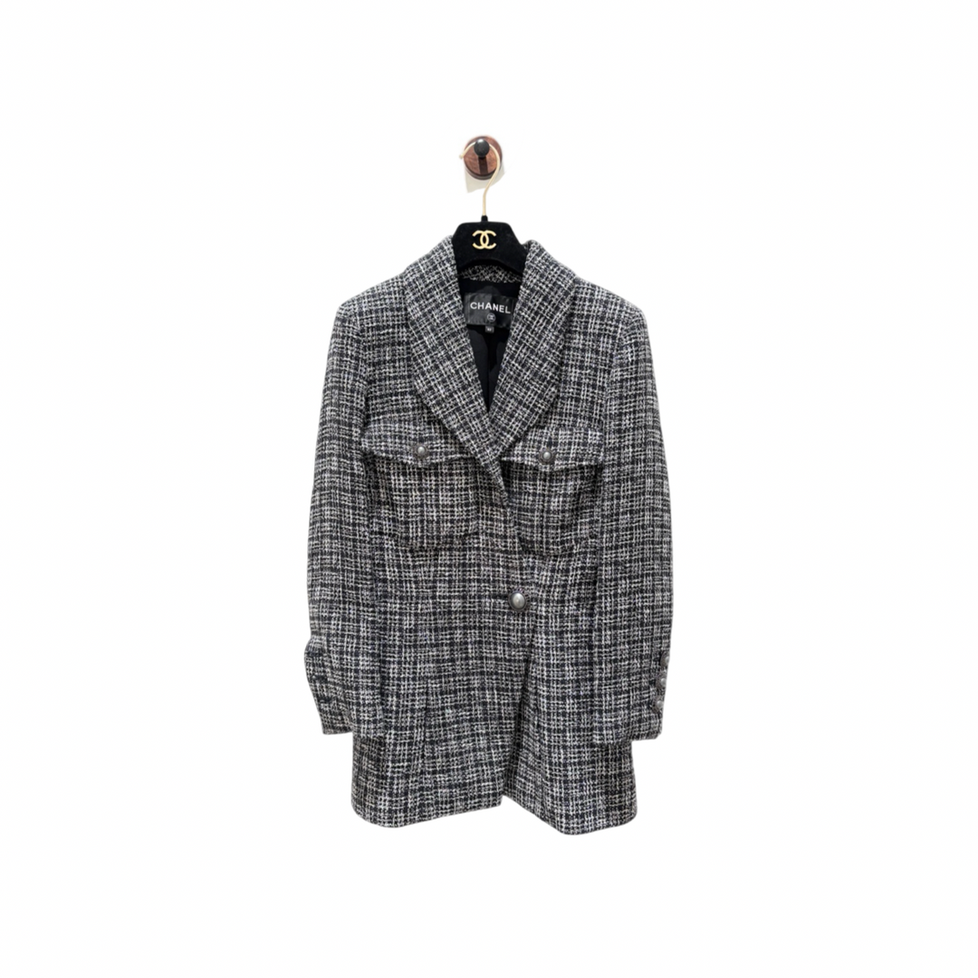 Chanel Woven Multicolor Tweed Jacket Clothes Size 42