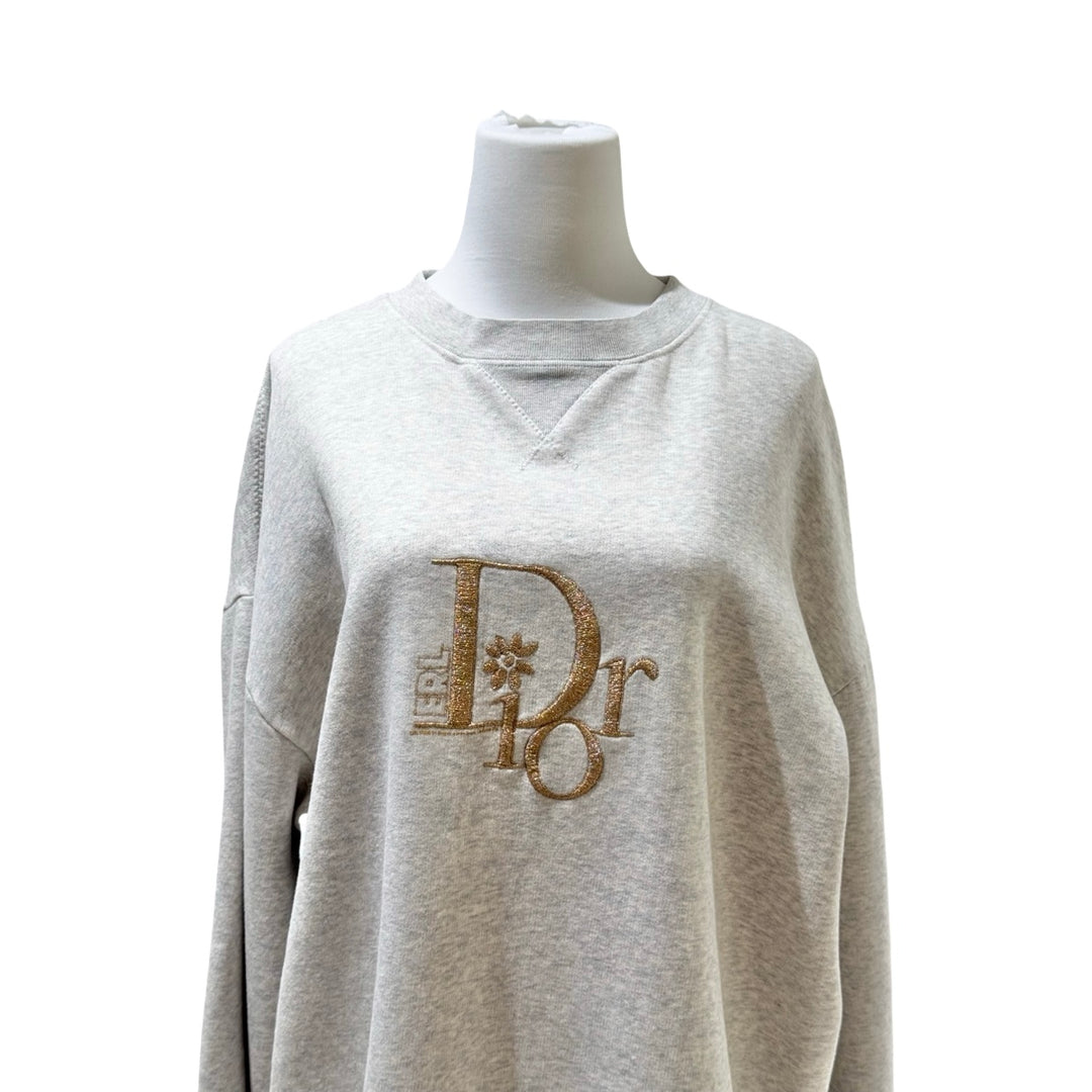 Dior Floral Logo Sweatshirt Grey #L