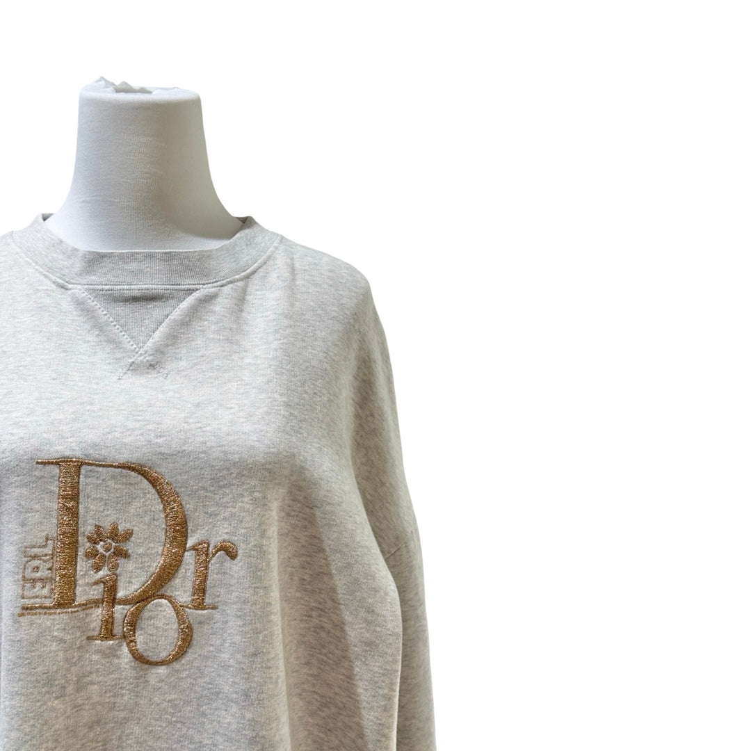 Dior Floral Logo Sweatshirt Grey #L