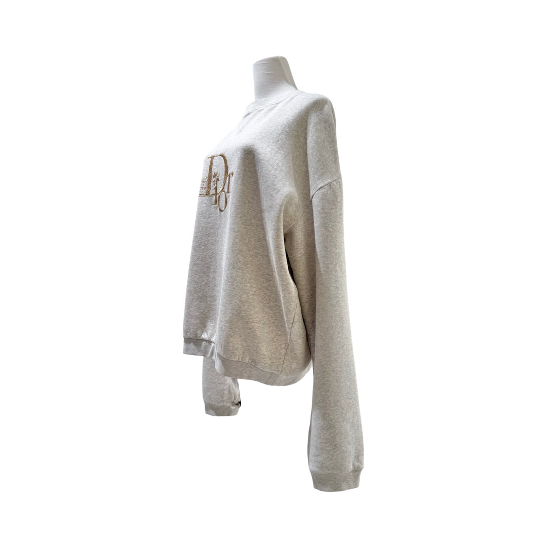 Dior Floral Logo Sweatshirt Grey #L