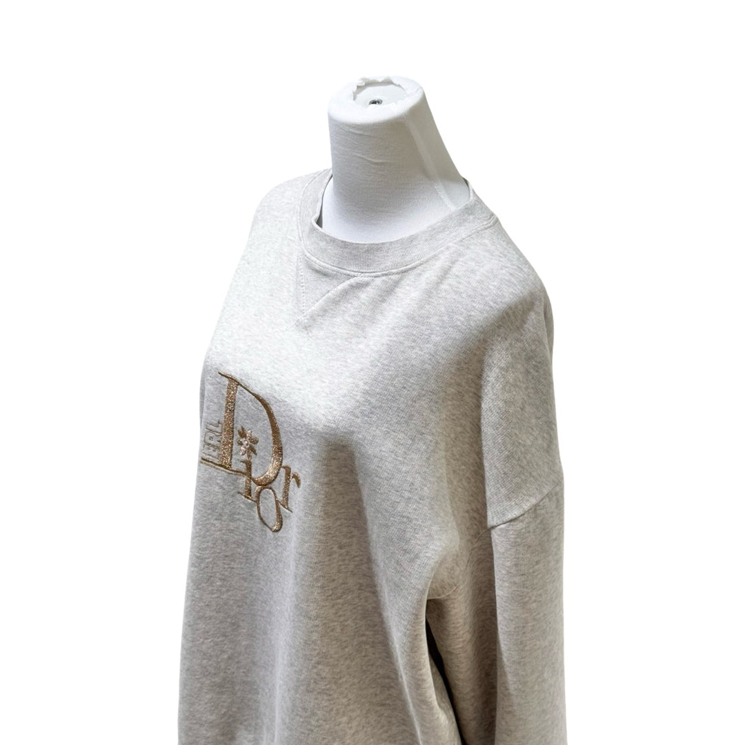 Dior Floral Logo Sweatshirt Grey #L
