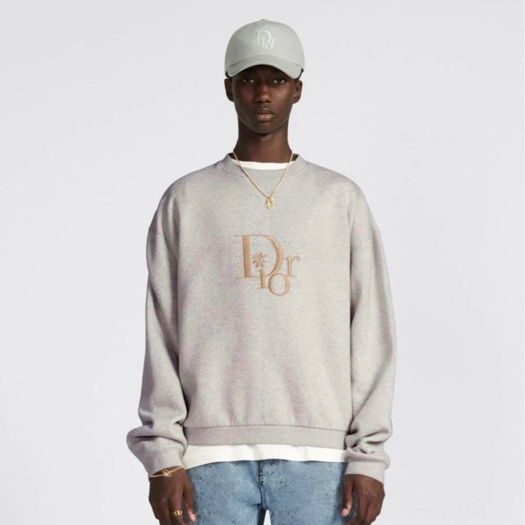 Dior Floral Logo Sweatshirt Grey #L