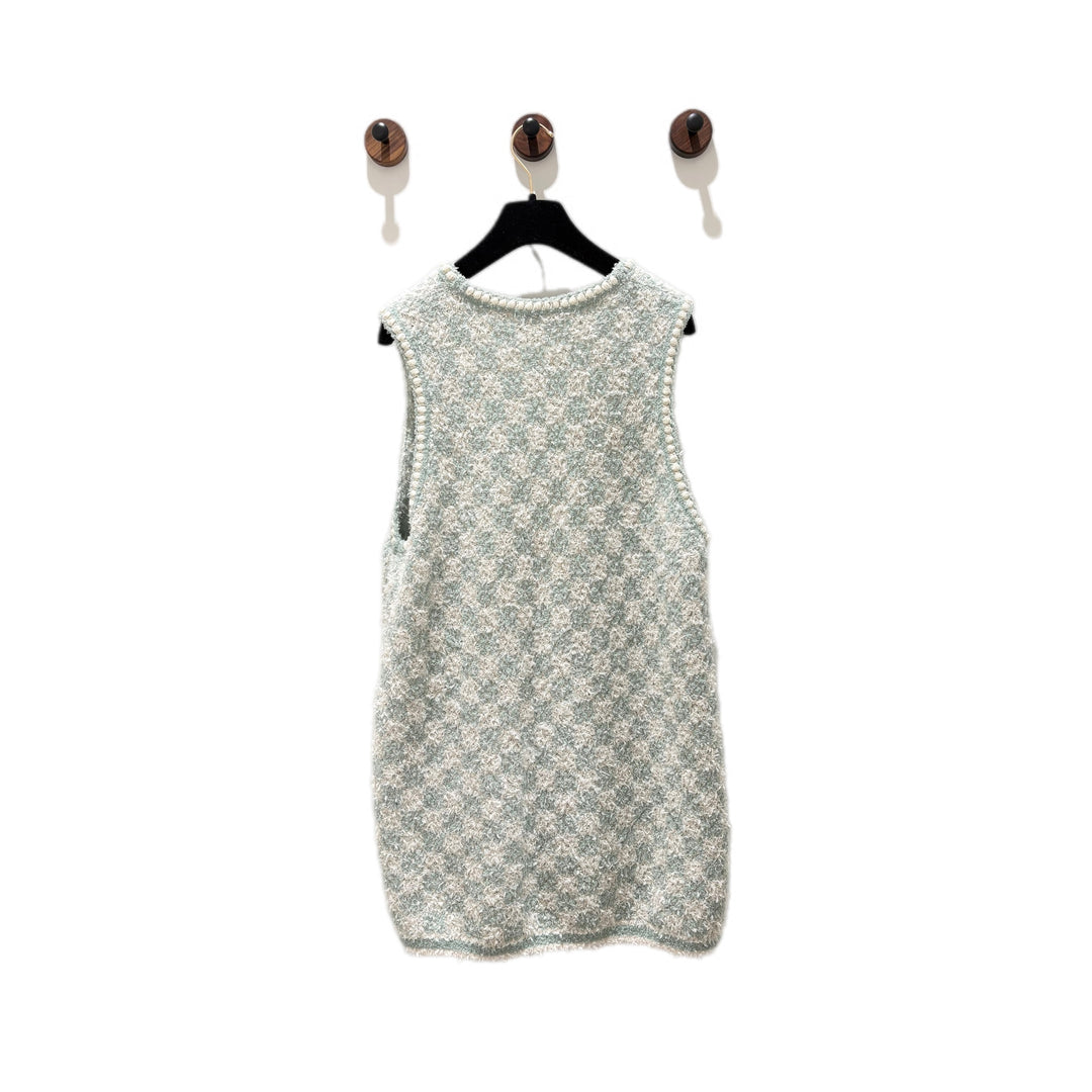 Chanel Light Blue Ecru Vest 23S