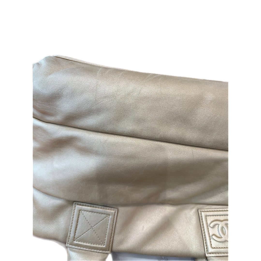 Chanel Vintage Tote Bag Soft Lambskin Gold