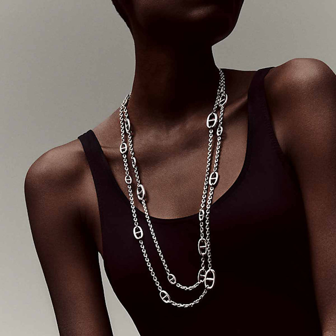 Hermes Farandole long 160cm Silver Necklace