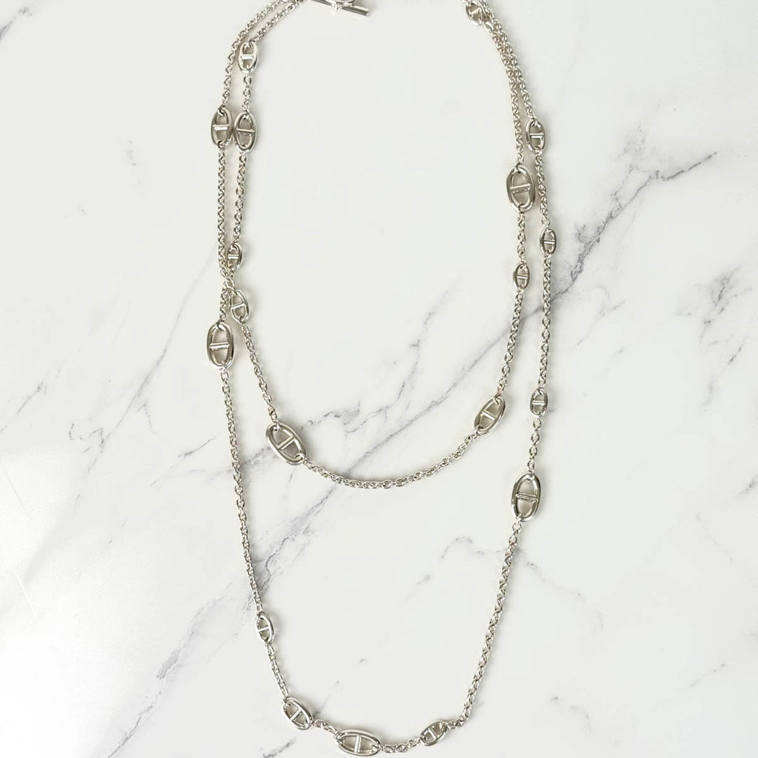 Hermes Farandole long 160cm Silver Necklace