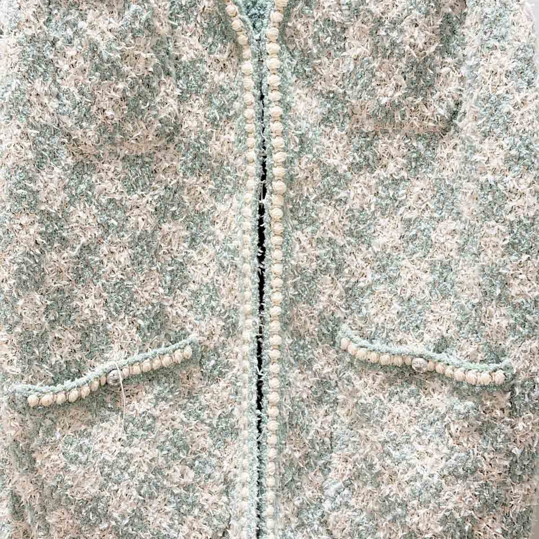 Chanel Light Blue Ecru Vest 23S