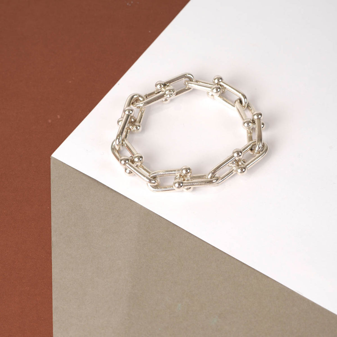 Tiffany Large Silver Hardware Link Bracelet