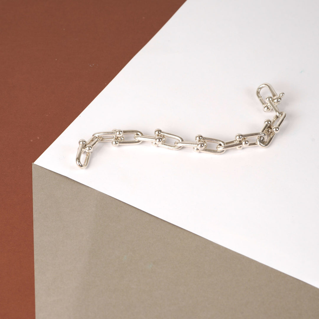 Tiffany Large Silver Hardware Link Bracelet