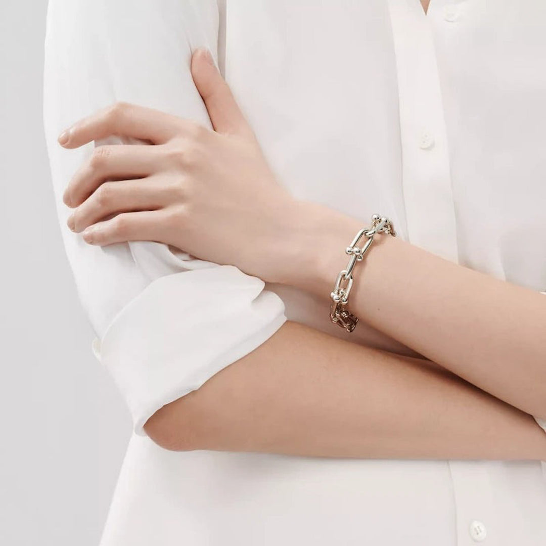 Tiffany Large Silver Hardware Link Bracelet