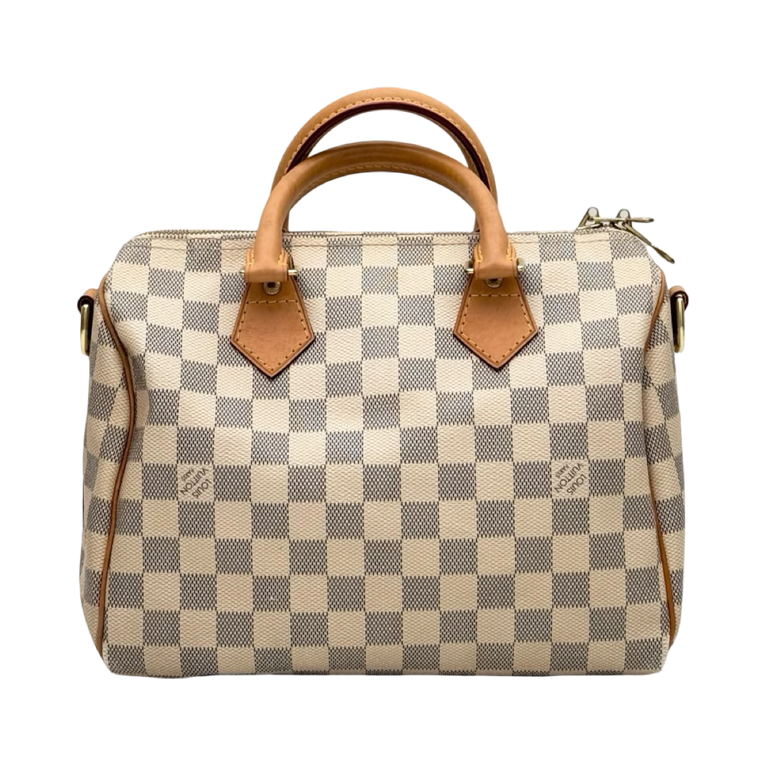 Pre-owned Louis Vuitton Speedy 25cm Bag With Strap in Beige Monogram Canvas - photo 3