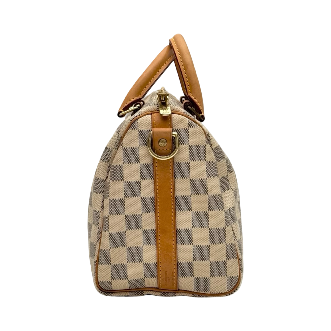 Pre-owned Louis Vuitton Speedy 25cm Bag With Strap in Beige Monogram Canvas - photo 4