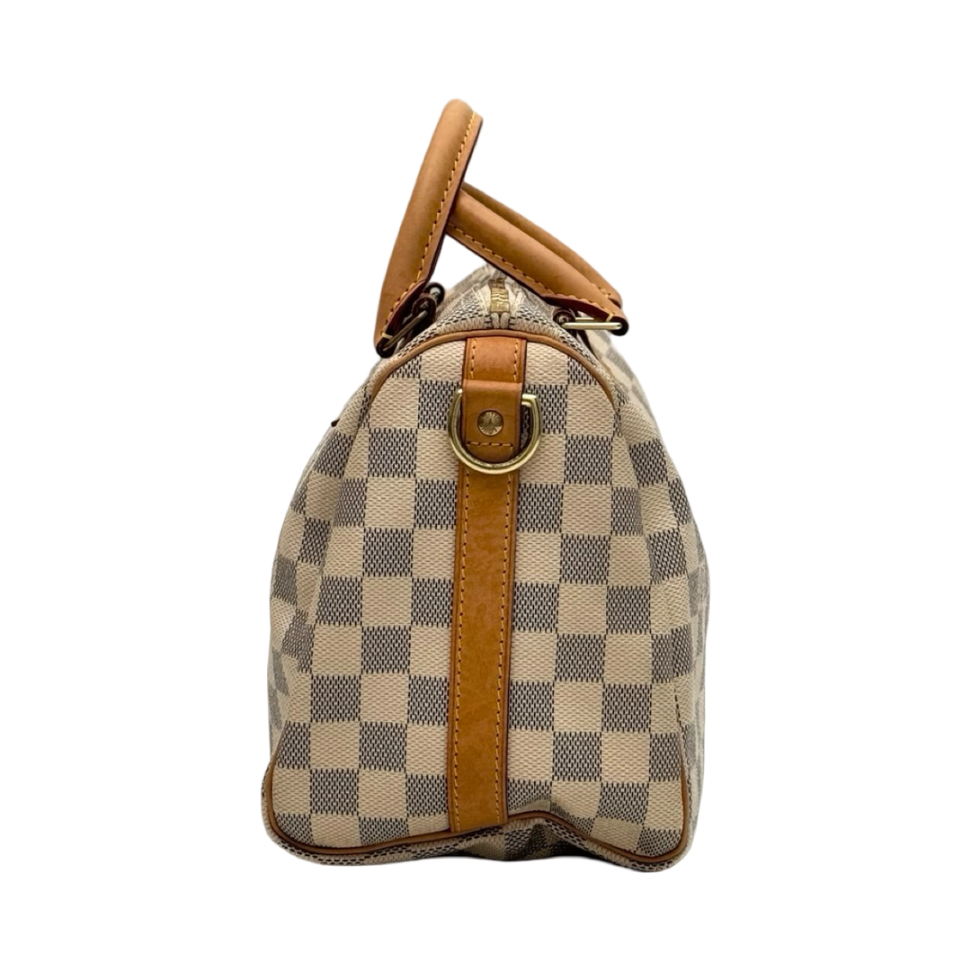 Pre-owned Louis Vuitton Speedy 25cm Bag With Strap in Beige Monogram Canvas - photo 5