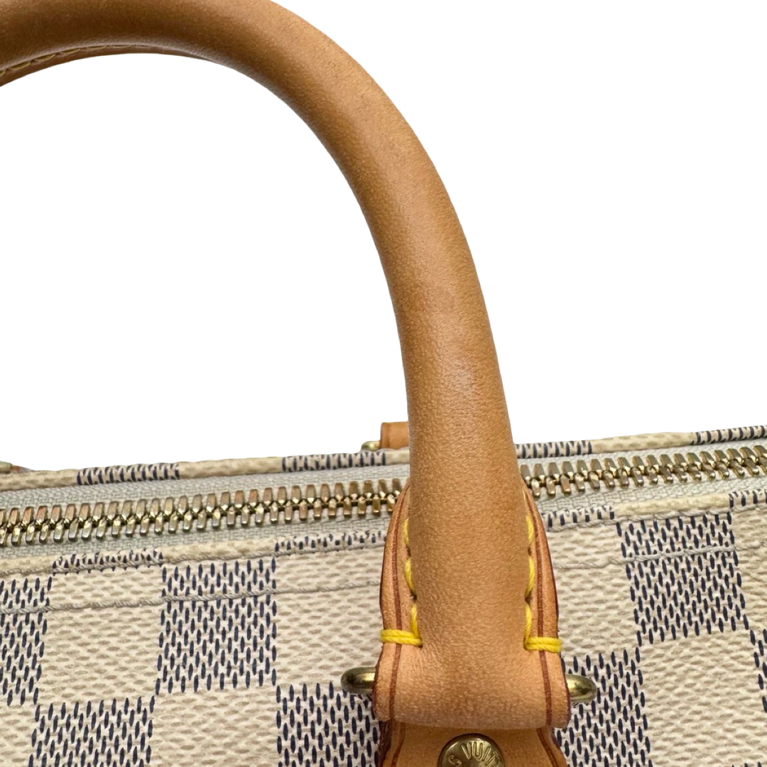 Pre-owned Louis Vuitton Speedy 25cm Bag With Strap in Beige Monogram Canvas - photo 9