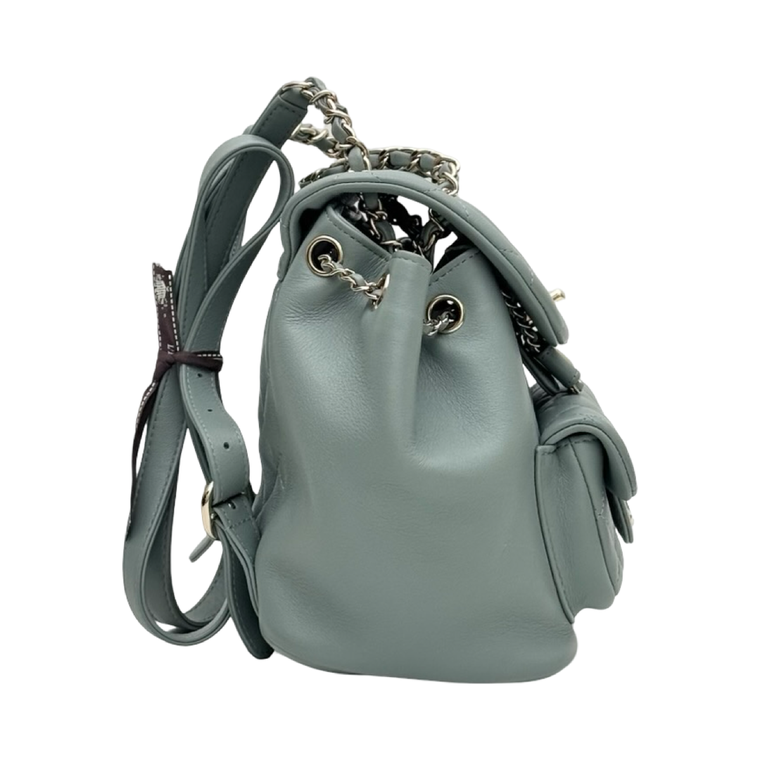Pre-owned Chanel Green Mini Duma Backpack in Calfskin - photo 4