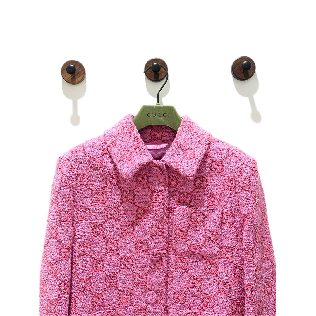 Gucci Pink Tweed Jacket #40